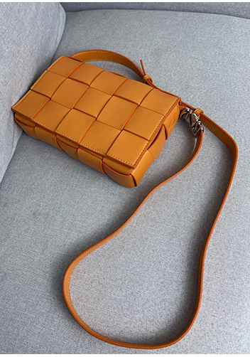 Mia 15 Square Leather Shoulder Bag Orange