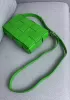 Mia 15 Square Leather Shoulder Bag Green Parakeet