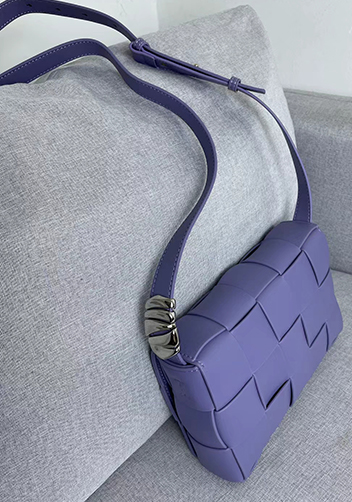 Mia 15 Square Leather Shoulder Bag Purple