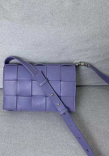Mia 15 Square Leather Shoulder Bag Purple