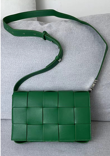Mia 15 Square Leather Shoulder Bag Racing Green