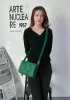 Mia 15 Square Leather Shoulder Bag Racing Green