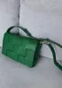 Mia 15 Square Leather Shoulder Bag Racing Green