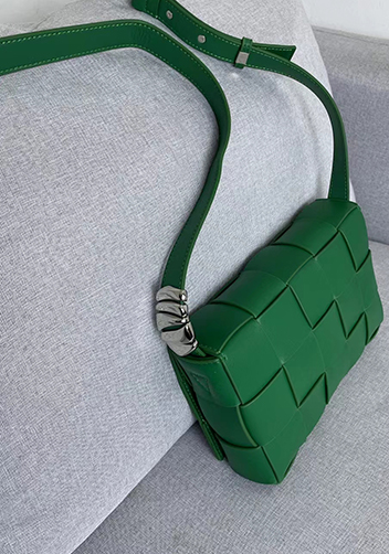 Mia 15 Square Leather Shoulder Bag Racing Green