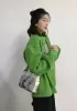 Mia 15 Square Leather Shoulder Bag Sliver