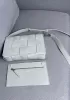 Mia 15 Square Leather Shoulder Bag White