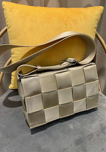 Mia Nylon Webbing Shoulder Bag Beige
