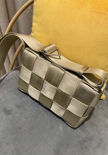 Mia Nylon Webbing Shoulder Bag Beige