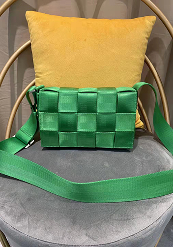 Mia Nylon Webbing Shoulder Bag Green