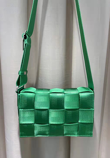 Mia Nylon Webbing Shoulder Bag Green