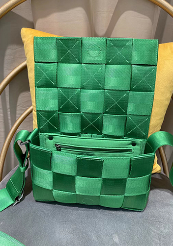 Mia Nylon Webbing Shoulder Bag Green