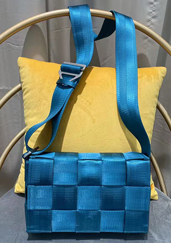 Mia Nylon Webbing Shoulder Bag Blue