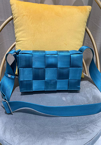 Mia Nylon Webbing Shoulder Bag Blue
