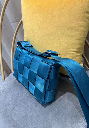 Mia Nylon Webbing Shoulder Bag Blue