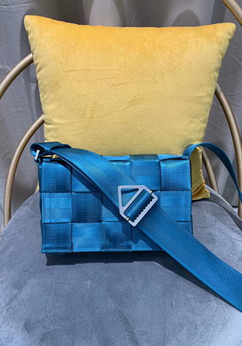 Mia Nylon Webbing Shoulder Bag Blue