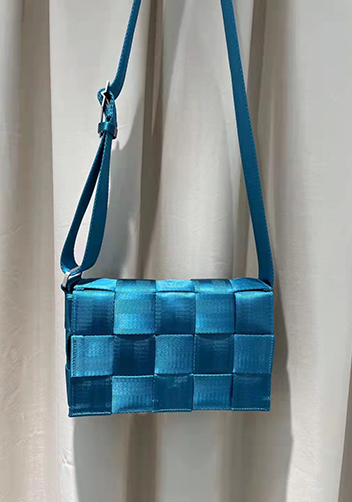 Mia Nylon Webbing Shoulder Bag Blue