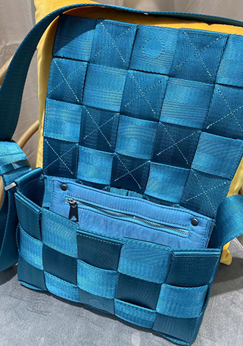 Mia Nylon Webbing Shoulder Bag Blue