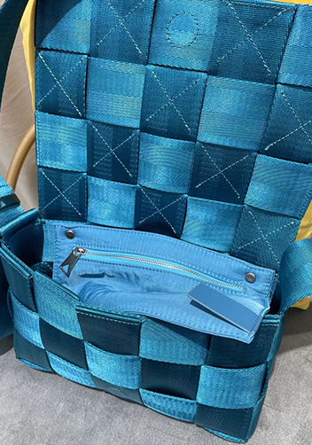 Mia Nylon Webbing Shoulder Bag Blue