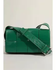 Mia 8 Square Leather Shoulder Bag Green