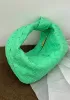 Dina Small Knotted Intrecciato Leather Tote Green