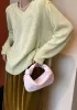 Dina Small Knotted Intrecciato Leather Tote Light Pink