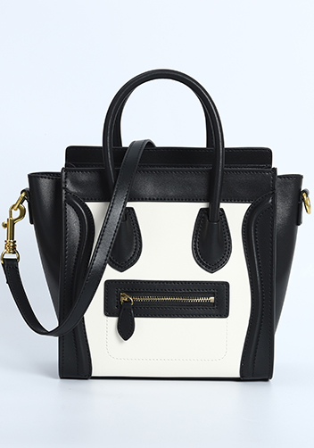 Vanessa Mini Tote Smooth Leather Black White