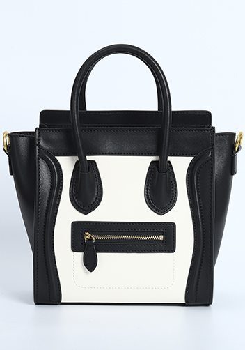 Vanessa Mini Tote Smooth Leather Black White