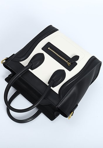 Vanessa Mini Tote Smooth Leather Black White