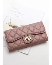 Adele Continental Wallet Lambskin Leather Pink