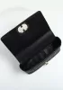 Delia Quilted Medium Leather Shoulder Bag Black