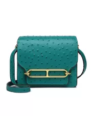 Kristine Ostrich Leather Shoulder Bag Green