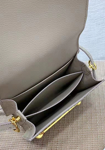 Kristine Ostrich Leather Shoulder Bag Grey