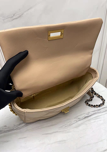 Adele Lilia Flap Small Bag Rectangular Hardware Beige