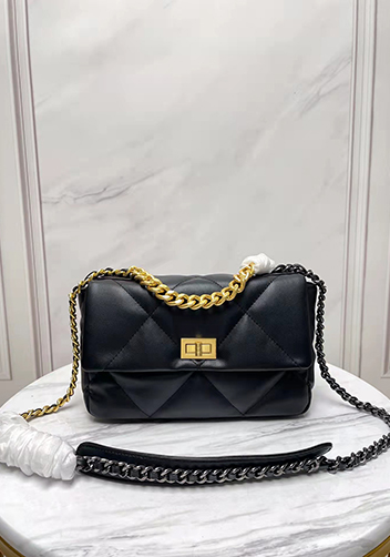 Adele Lilia Flap Small Bag Rectangular Hardware Black