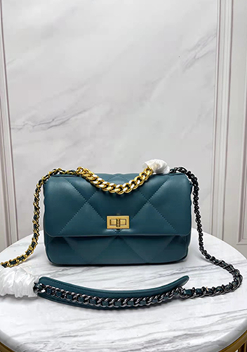 Adele Lilia Flap Small Bag Rectangular Hardware Blue