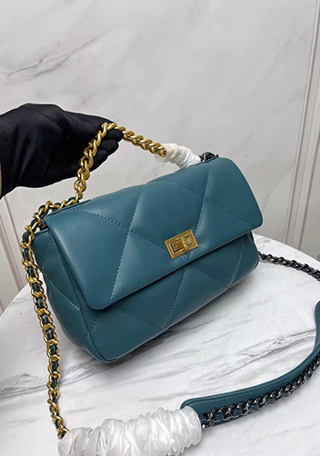 Adele Lilia Flap Small Bag Rectangular Hardware Blue