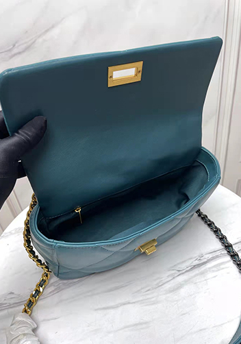 Adele Lilia Flap Small Bag Rectangular Hardware Blue