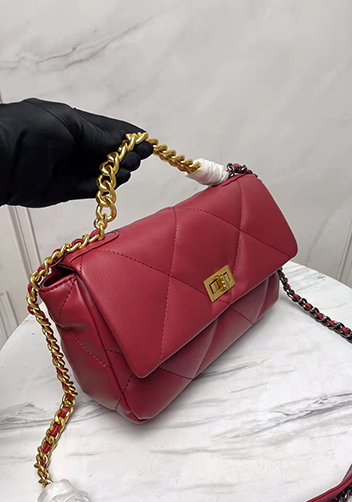 Adele Lilia Flap Small Bag Rectangular Hardware Burgundy
