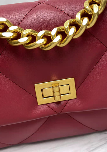 Adele Lilia Flap Small Bag Rectangular Hardware Burgundy