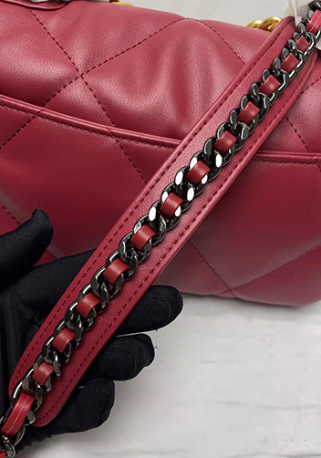 Adele Lilia Flap Small Bag Rectangular Hardware Burgundy