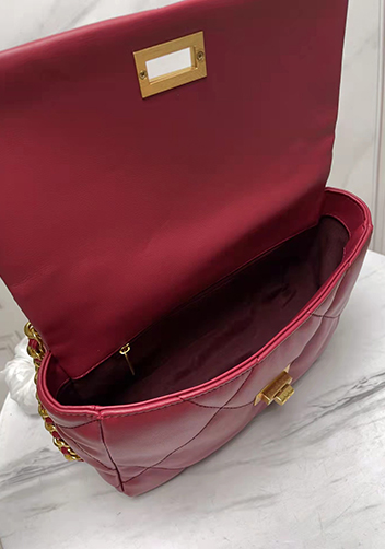 Adele Lilia Flap Small Bag Rectangular Hardware Burgundy