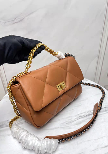 Adele Lilia Flap Small Bag Rectangular Hardware Camel