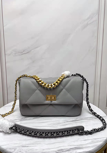Adele Lilia Flap Small Bag Rectangular Hardware Grey
