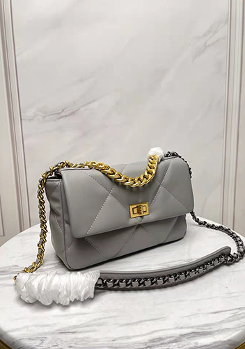 Adele Lilia Flap Small Bag Rectangular Hardware Grey
