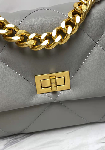 Adele Lilia Flap Small Bag Rectangular Hardware Grey