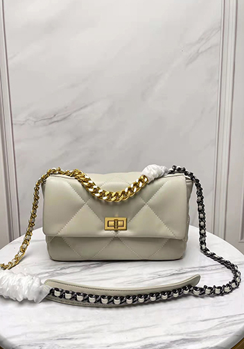 Adele Lilia Flap Small Bag Rectangular Hardware Light Beige