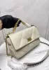 Adele Lilia Flap Small Bag Rectangular Hardware Light Beige
