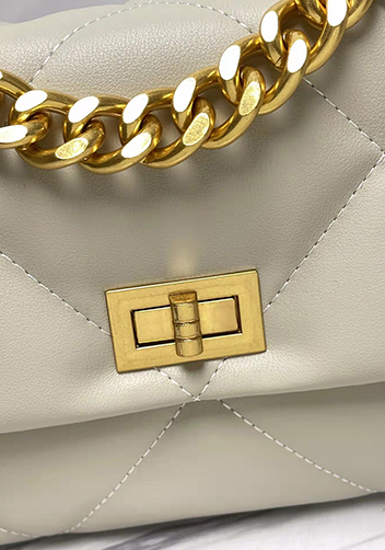 Adele Lilia Flap Small Bag Rectangular Hardware Light Beige