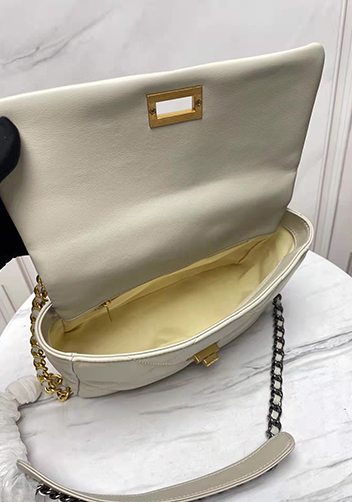 Adele Lilia Flap Small Bag Rectangular Hardware Light Beige