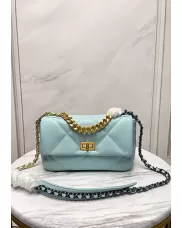 Adele Lilia Flap Small Bag Rectangular Hardware Light Blue
